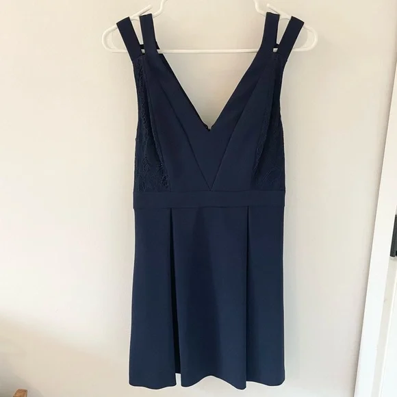 BCBGeneration | Dresses | Bcbgeneration Vneck Aline Dress In Navy With Lacedetail Size 4 | Poshmark BCBGeneration | Dresses | Bcbgeneration Vneck Aline Dress In Navy With Lacedetail Size 4 | Poshmark